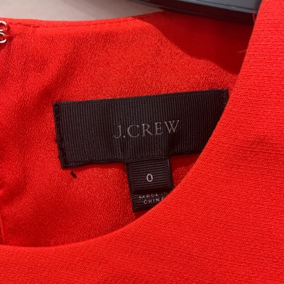 J. CREW DRESS Red Sheath with Scalloped Hem and Bodice with Grommets Size 0 - Picture 5 of 7